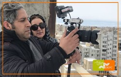 Hayedeh Moradi directs a scene from her latest documentary “Sonography”.