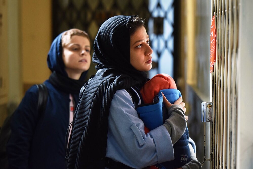Ghazal Shojaei (L) and Sadaf Asgari act in a scene from “Until Tomorrow”.