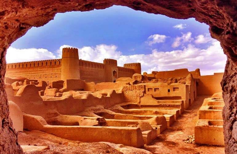 Under-restoration citadel of Bam untouched by torrential downpours