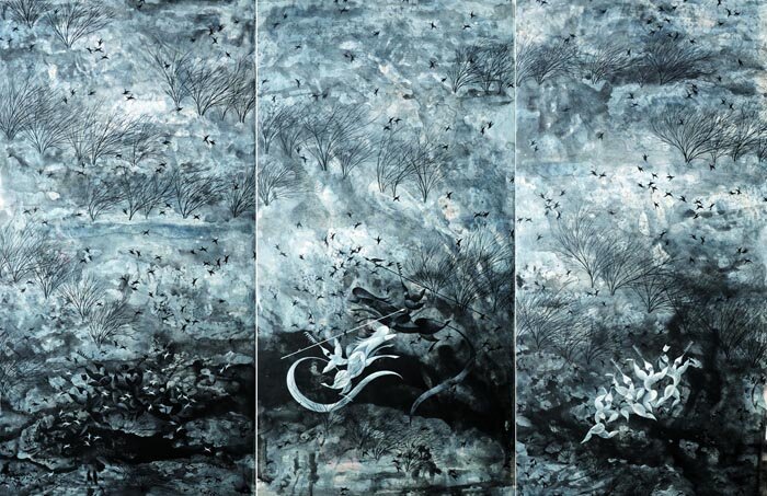 “The Snow Geography” by Iranian artist Mani Mehrzad won the Chairman’s Award of the Art Revolution Taipei 2022.