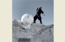 Actor Yasser Khaseb performs the final act of “Adamvand” on the summit of Mount Damavand.