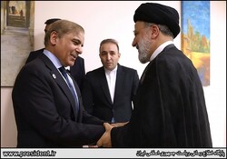 Pakistan's PM and Iran's Prsident warmly shake hands