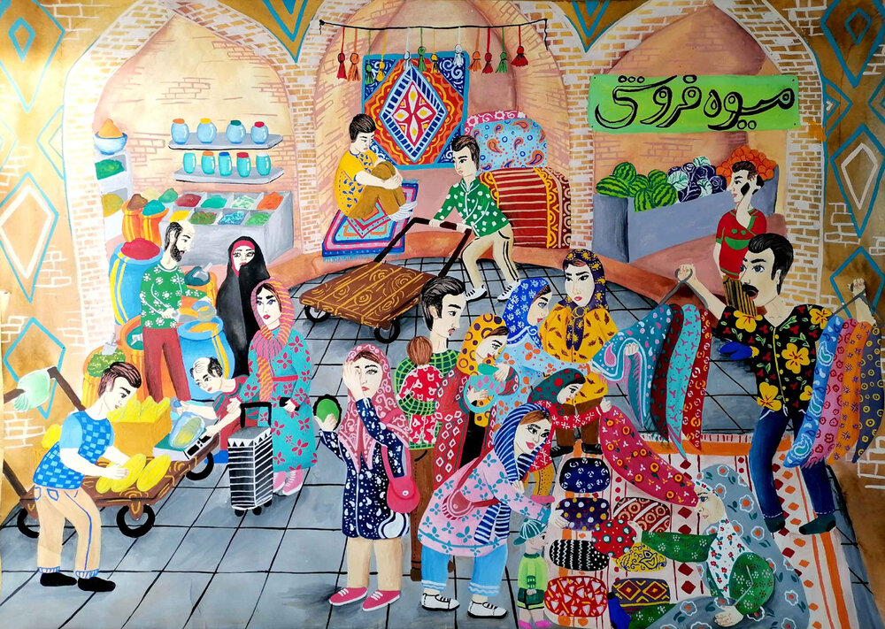 A drawing by the 18-year-old Iranian girl, Fatemeh Masudi, was among the works put on view at the 24th Nova Zagora International Youth Art Exhibition in Bulgaria.