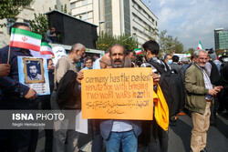 Protests in front of the German embassy in Tehran