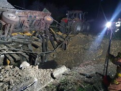 scene of the place hit near Poland's border with Ukraine