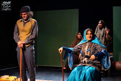 Director Mohammad Alidadi’s troupe performs “Sad Widows of the Warlord” at Tehran’s Ahura Theater.