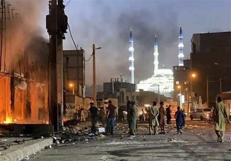 scenes of riots in Zahedan