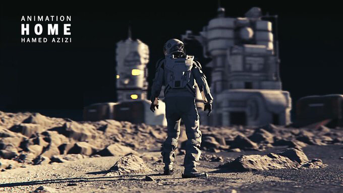 A poster for the Iranian animated movie “Home” by Hamed Azizi.