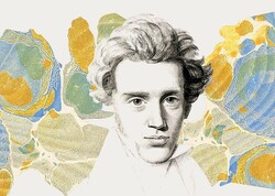 A portrait of Danish philosopher Soren Kierkegaard.