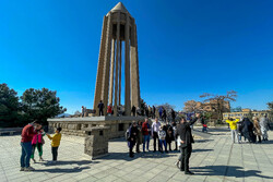 People visit the mausoleum of Bu-Ali Sina (Avicenna) in Hamedan, west-central Iran.