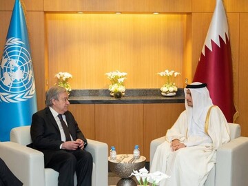 The UN chief meets Qatar's FM in Doha