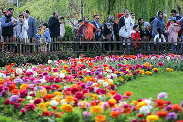 People welcome Karaj tulip festival