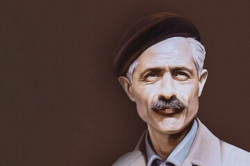 A portrait of the renowned Iranian writer Jalal Al-e Ahmad.