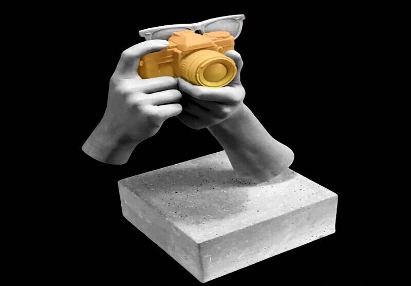 A photo shows the Abbas Kiarostami Gold Camera, which will be awarded to the top work in the New Look category of the 5 International Photo Award this year.