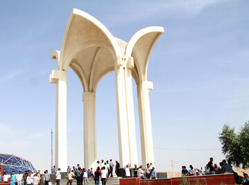 This file photo shows people visiting the tomb of Magtymguly Pyragy in Aq-Tuqai village in Iran’s Golestan Province.