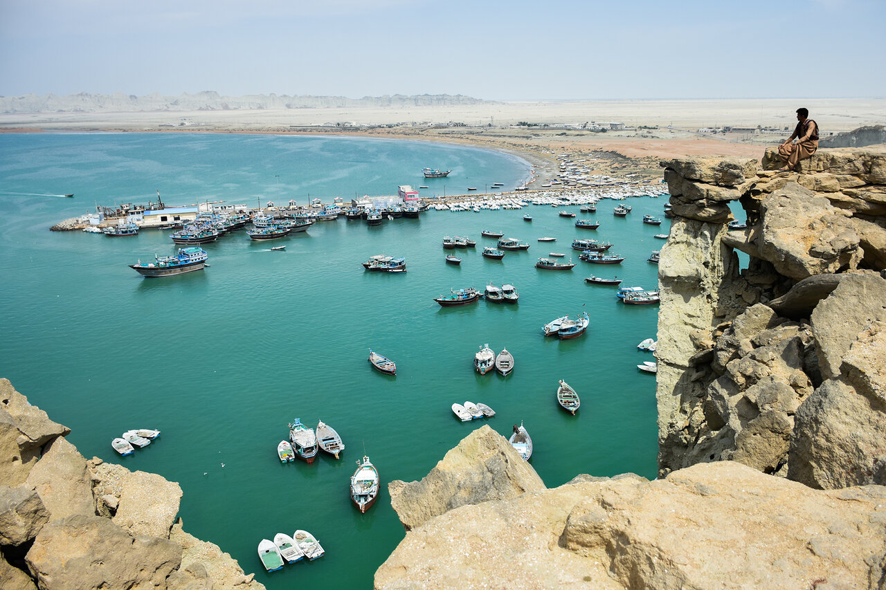Beautiful rocky beach in southeastern Iran