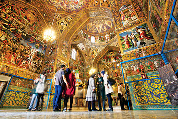 Sightseers visit Cathedral of Saint Savior (aka Vank Church), which is located in the New Jolfa district of Isfahan, central Iran.