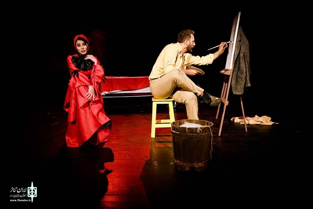 Thespians perform “Butterfly and Yoke” at the Sayeh Hall of Tehran’s City Theater Complex on May 26, 2023. (Theater.ir/Reza Moattarian)