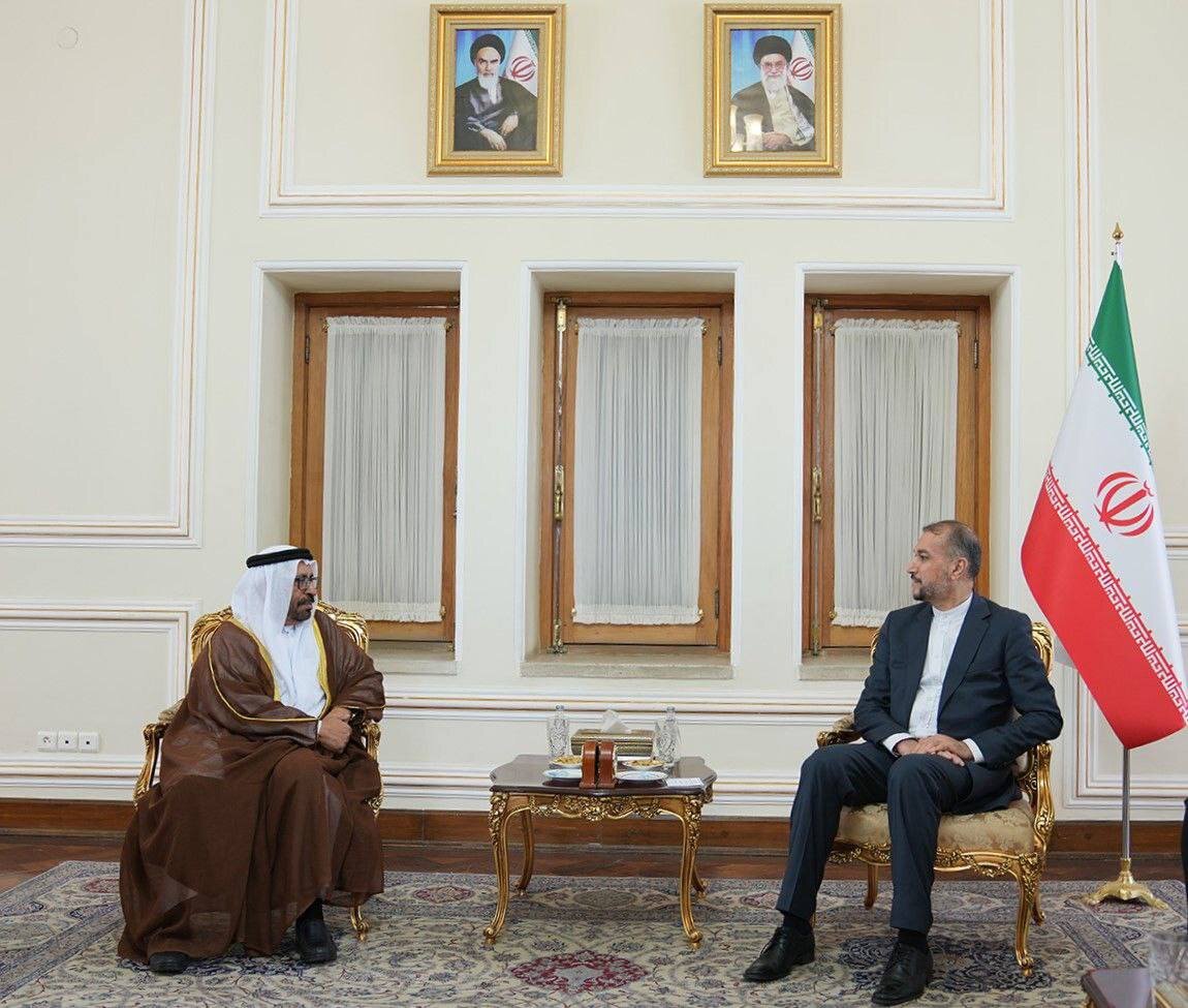 UAE Minister of State meets Iran's FM in Tehran