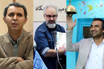A combination photo shows the Children’s Book Council of Iran’s nominees Ali-Asghar Seyyedabadi, Alireza Golduzian and Nader Musavi for the 2024 Astrid Lindgren Memorial Award.