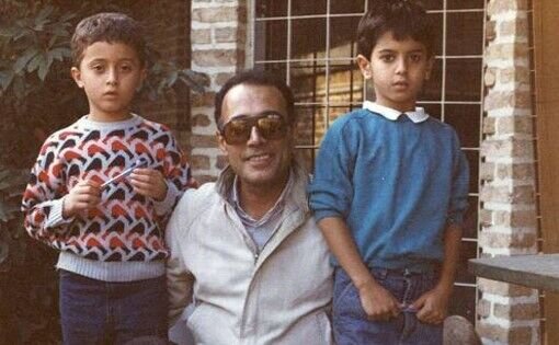 Celebrated filmmaker Abbas Kiarostami poses with two students interviewed in his 1989 documentary “Homework”.