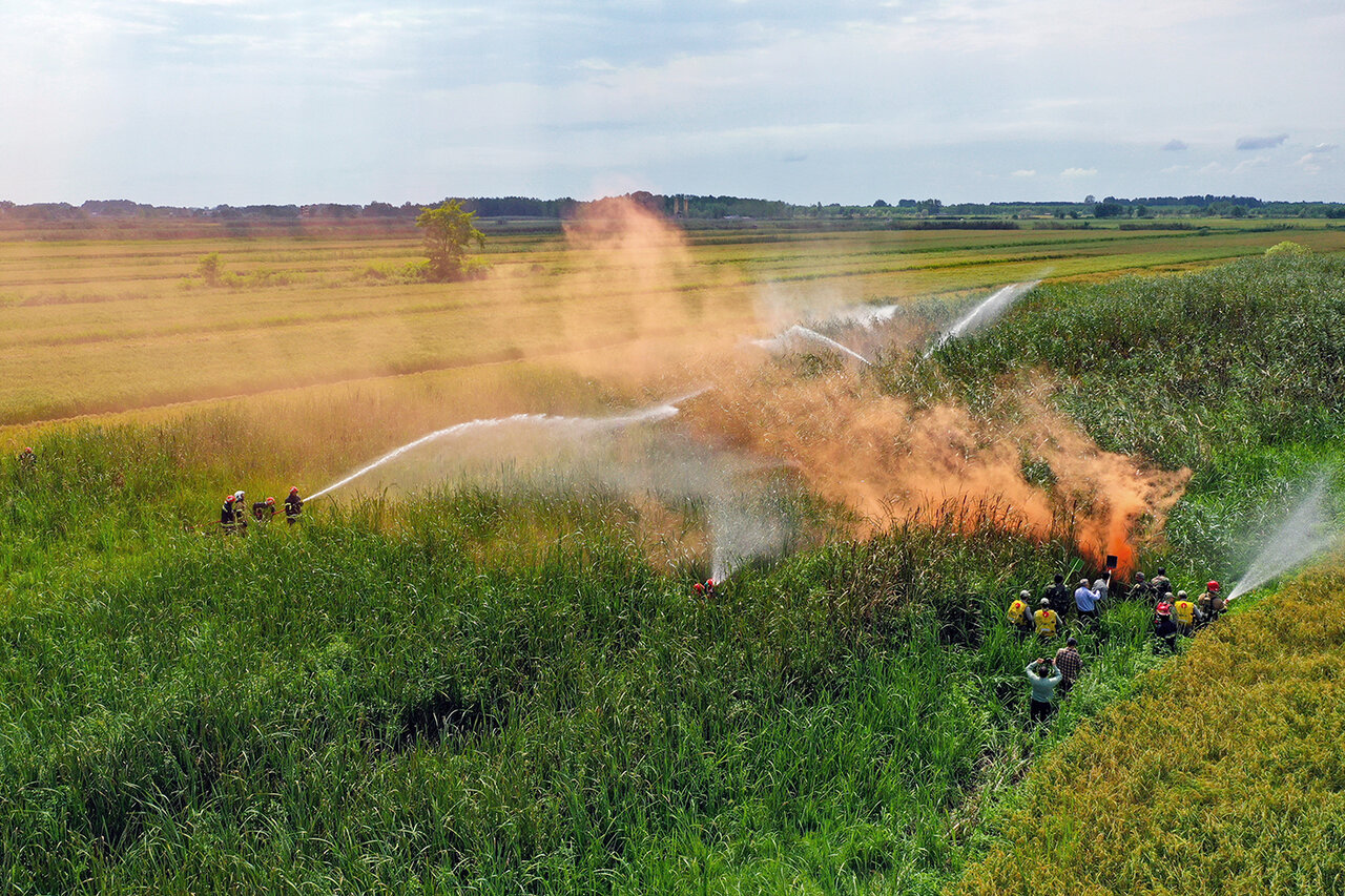 Firefighting drill held at Anzali Wetland