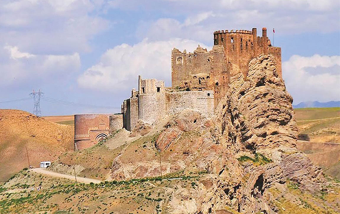 A view of Qaleh Alamut which is nested on top of a hill in the Alborz mountain range. The fortress was once sheltering the followers of Hasan-e Sabbah (1070–1124), spiritual leader of Islam’s heretical Ismaili sect, known as ‘Assassins’.