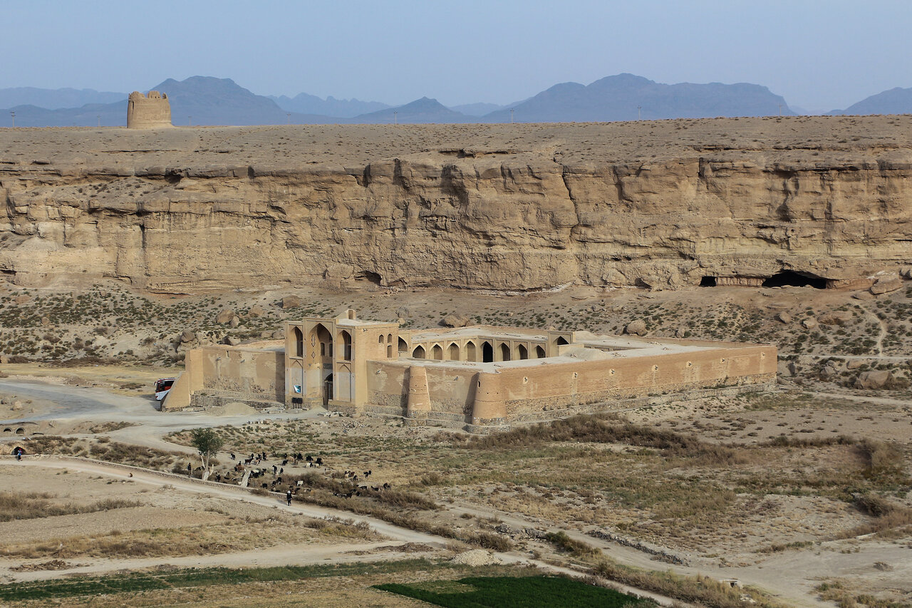 A view of Izadkhast caravanserai (early 17th century), Fars province, southern Iran.