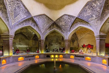 A view of Hammam-e Vakil Bath, a centuries-old public bathhouse in Shiraz, southern Iran.