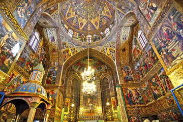 An interior view of Vank Cathedral located in the New Jolfa neighbourhood of Isfahan, central Iran.