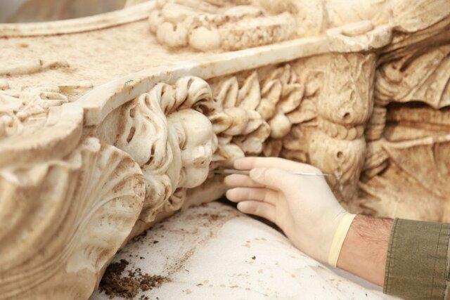 Engraved stone object discovered in Sadabad palace complex
