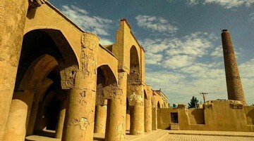 A view of Tarikhaneh Mosque, near Damghan, northcentral Iran. The centuries-old mosque has been constructed on ruins of a fire temple dated from the Sassanid era (224–651).