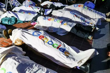 Protestors say google is profiting from the Gaza genocide