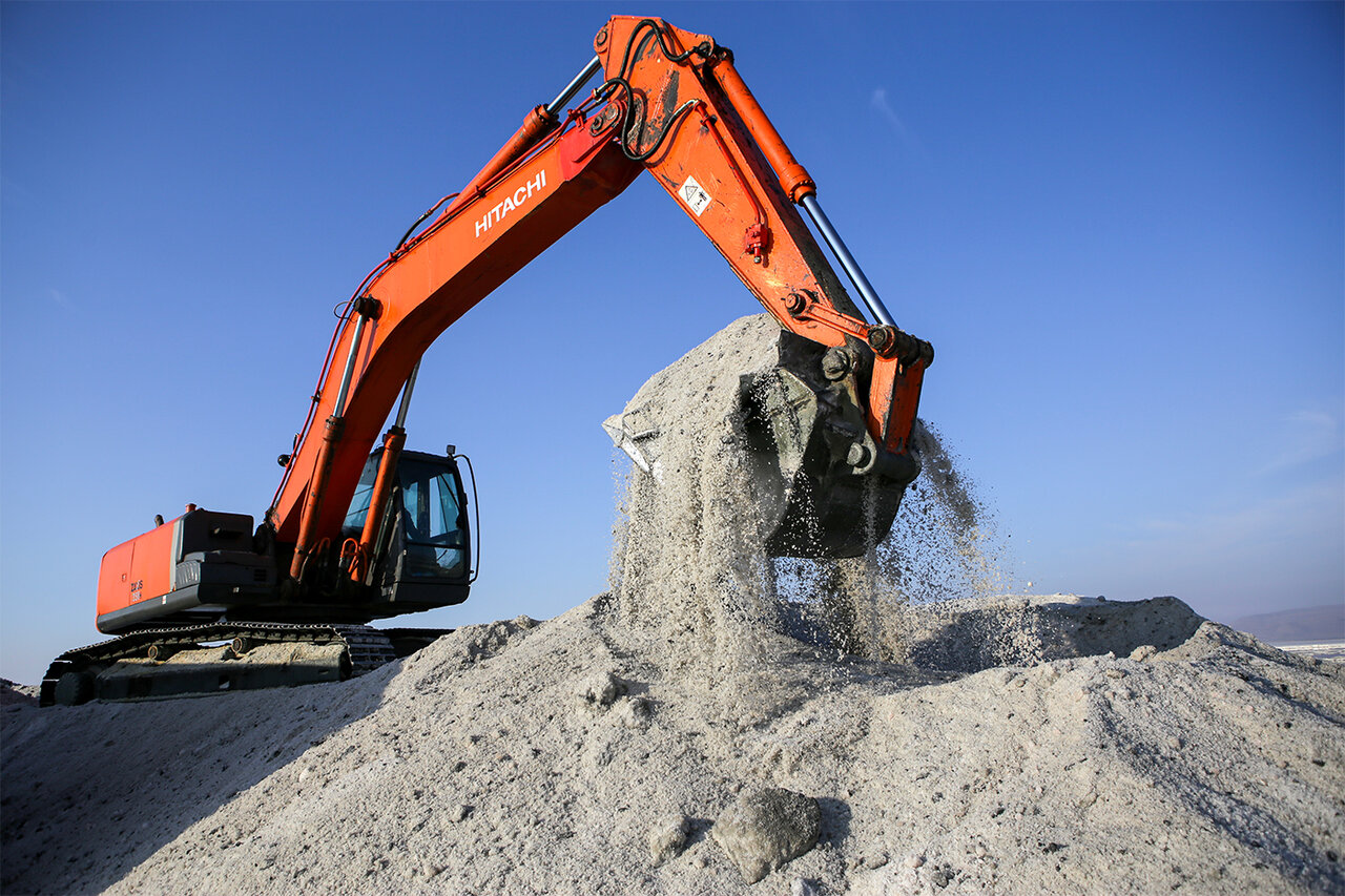 Salt harvest from Lake Urmia