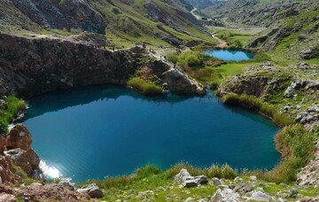 Explore twin lakes in western Iran
