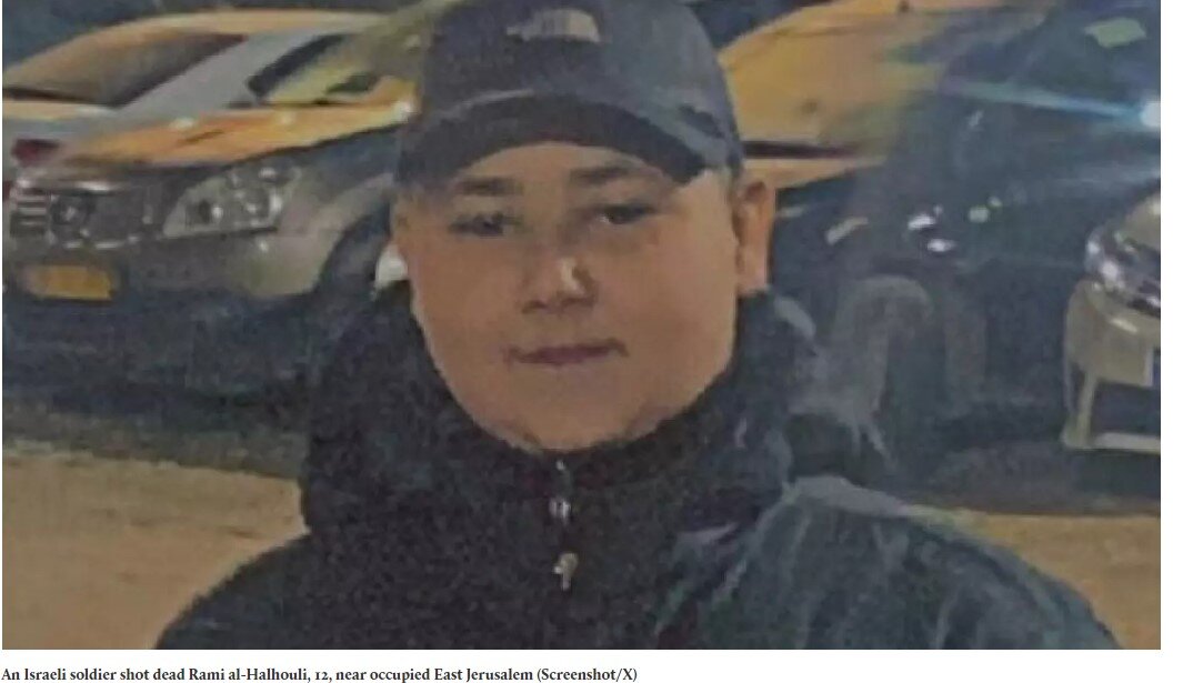 An Israeli soldier shot dead Rami al-Halhouli, 12, near occupied East Jerusalem