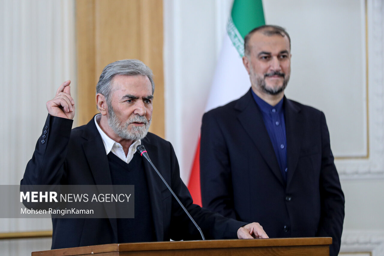 Palestinian Islamic Jihad chief talking to media