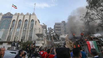 The scene of Israeli air attack on the consular premise
