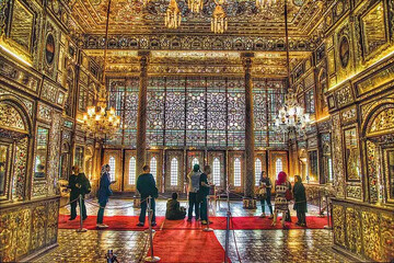 People visit the UNESCO-registered Golestan Palace in downtown Tehran.