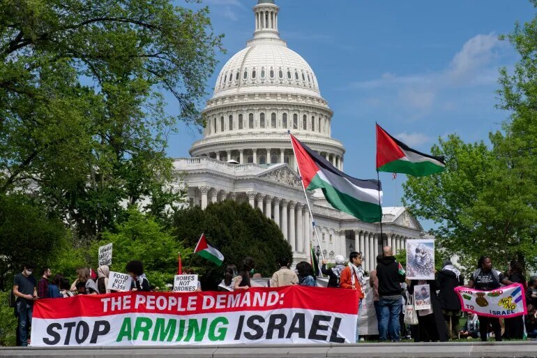 Protest against funding Israel's war on Gaza
