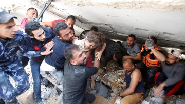 scenes of horrifc crimes in the Gaza Strip