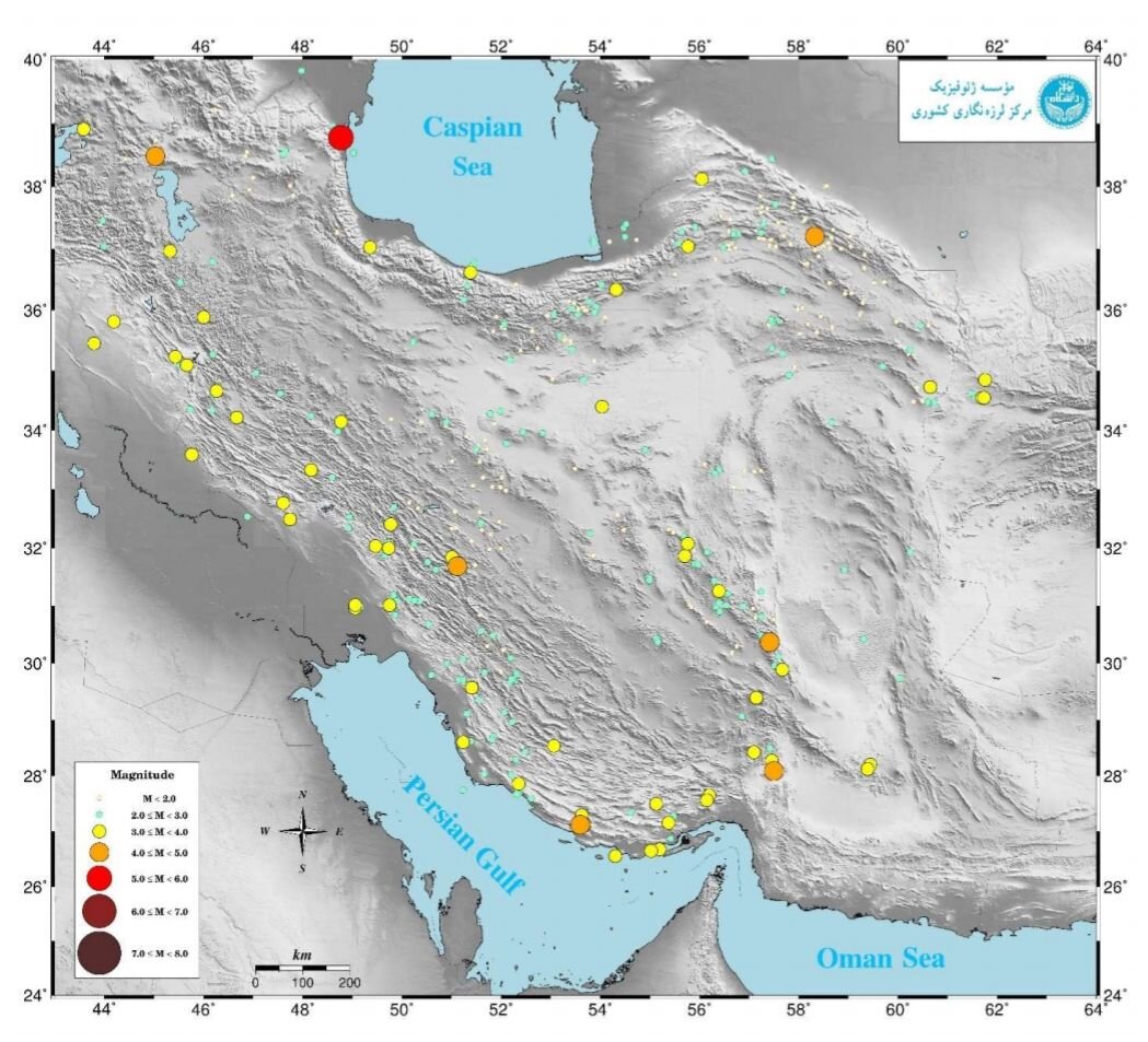 Almost 515 earthquakes occur in a month