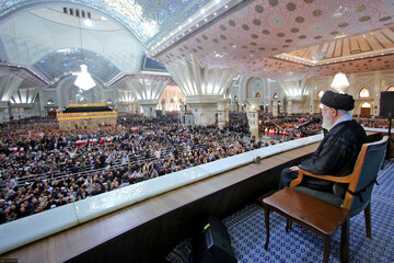 Ayatollah Khamenei addresses the nation at the shrine of Imam Khomeini, founder of the Islamic Republic