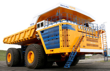 The Belaz dump truck carrying 450 tons