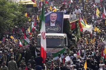 Huge funeral ceremony for Hamas political leader Ismail Haniyeh in Tehran