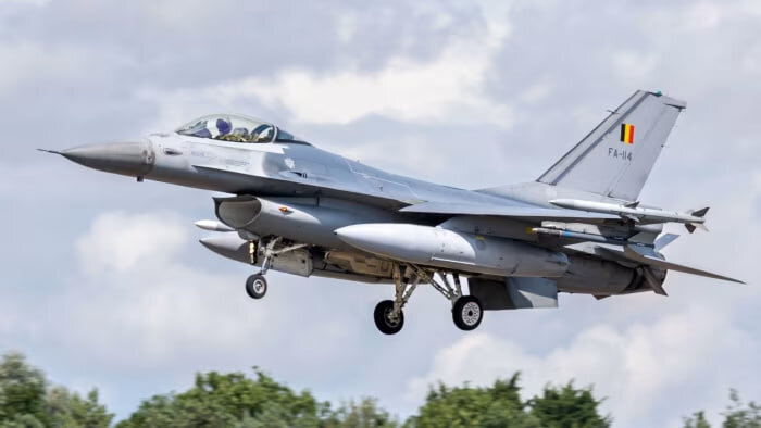 Ukraine displays first F-16 jets donated by the West