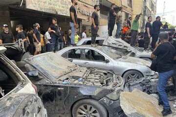 The scene of Israel's air strike on Beirut