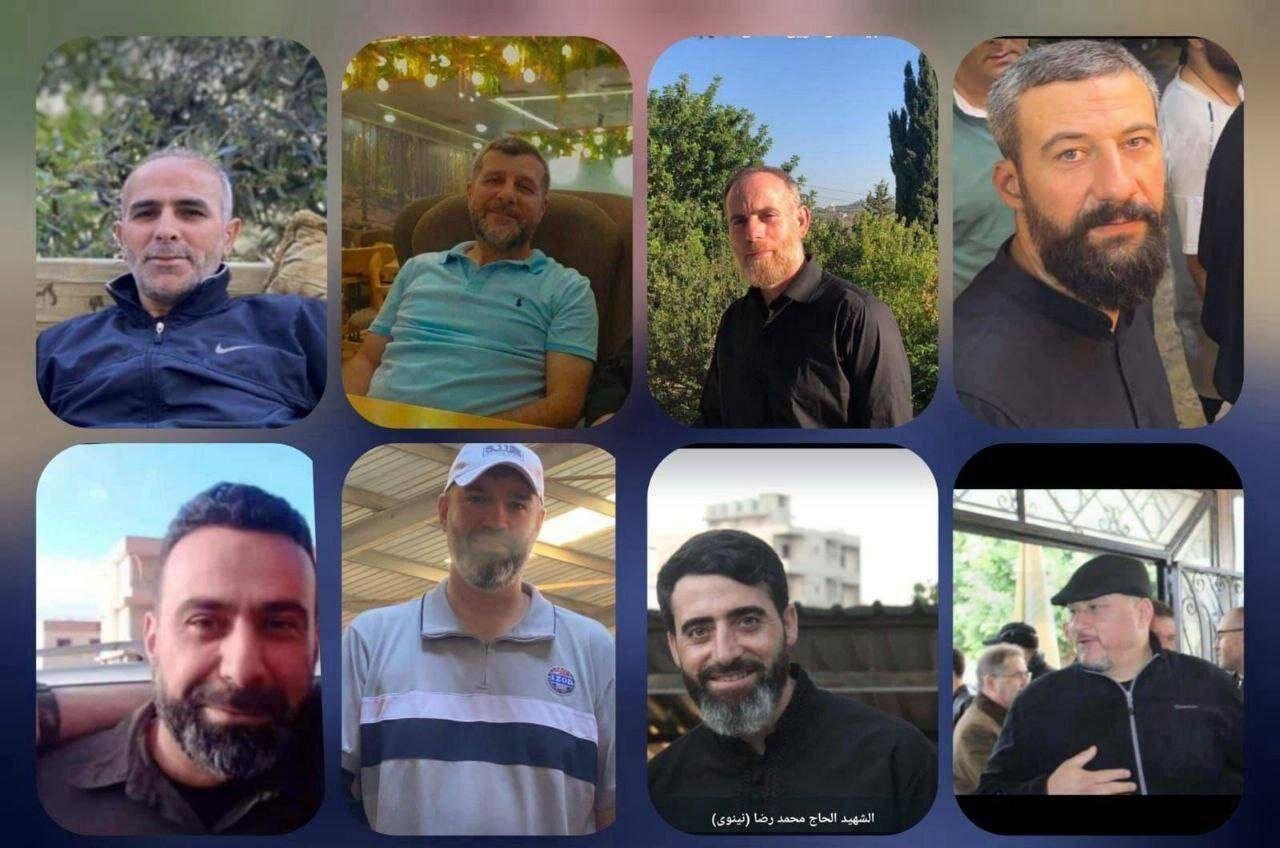 Eight of of the Hezbollah members assassinated in Israeli airstrike on Beirut on Sept. 20.