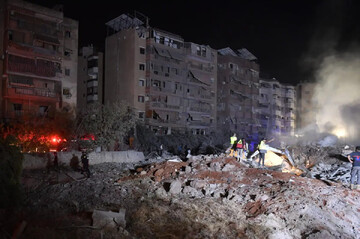 Four blocks of buildings were leveled to the ground in the air strikes on southern Beirut