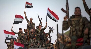 The Syrian army troops in good spirits